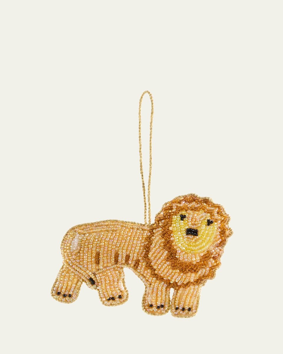 Beaded Lion Christmas Ornament